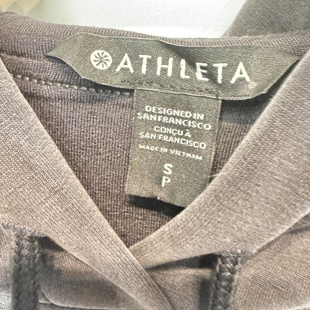 NWT Athleta Seasoft Bubble Hem Hoodie Sweatshirt in Black - Picture 8 of 11
